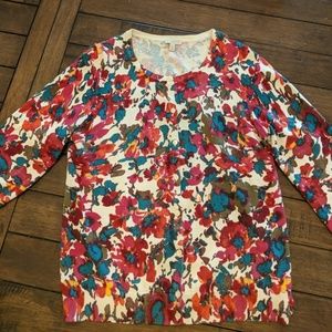 Talbots floral cardigan